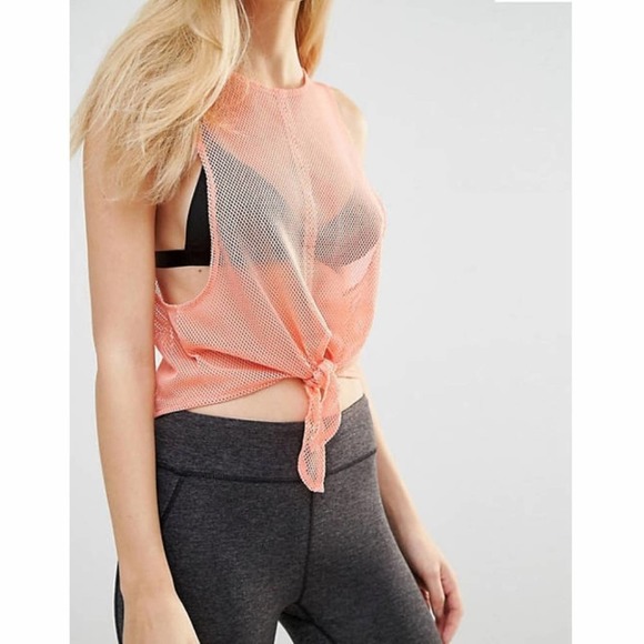 Free People Movement Mesh Dharma Tie Tank in Coral - Picture 6 of 16